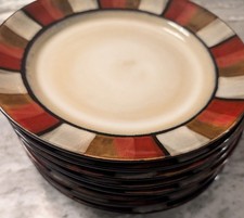 Set of 8 Mikasa Gourmet Basics Horizon Red salad Dinner 9