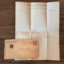 1906 Chicago–South Haven Line Letter & Cover Steamer Excursion Ephemera picture