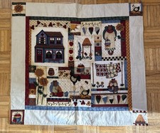 Vintage Leslie Beck Country Bears At Heart Finished Wall Quilt Kenan Guild 37x35 picture