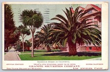 Antique California Postcard LOS ANGELES Residence Street 1909 Advertising picture