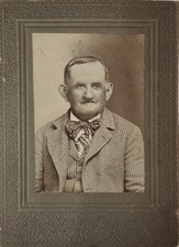 Antique Original Portrait Photograph of Man, Mounted Matted on Cardboard, Signed picture