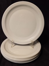 6 Vtg Arcopal France White Restaurant Dinner Plates 10 1/8
