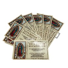 Hogar Catolico Estampa Con Oración De La Magnifica Papel Lustre 12 piezas. picture