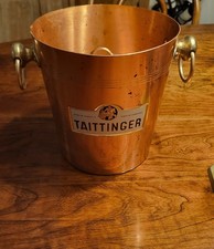 Vintage TAITTINGER French Champagne Ice Bucket Cooler Made in France Rose Gold picture