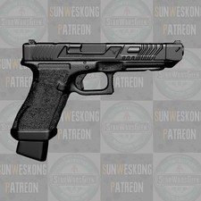 Glock 34TTI Eve Macarro Ballerina custom pistol v1 for 1:10 1:12 1:18 1:6 figure picture