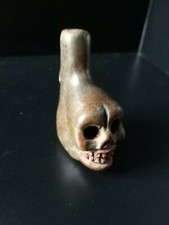 Death Whistle, Loud, Green, Small, Real, Aztec, Maya, Original, Hand Crafted. picture