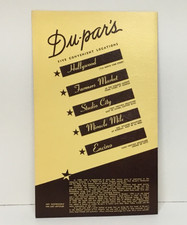 Du-par's Menu - Hollywood, Farmers Market, Studio City, Miracle Mile, Encino VTG picture