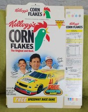Vtg 1991 Kellogg's Corn Flakes Cereal Racing UNUSED FLAT FACTORY FOLD Greg Sacks picture