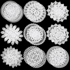18 Pcs 10 Inch Lace Doilies for Tables Crochet Doilies Vintage Cotton Lace picture