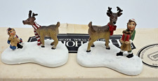 Vintage Hawthorne Miniatures Santa's Helpers Reindeer & Elves Set 1994 #91200 picture