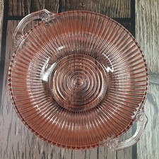 VTG Anchor Hocking QUEEN MARY Pink Depression Glass 9.5