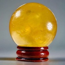 Madeira Citrine Crystal Sphere Priciest Saturated Golden Orange Natural Gemstone picture