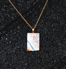 Fordite Necklace - Premium Fordite - 28.71mm x 19.83mm x 3.37mm (N-162) picture