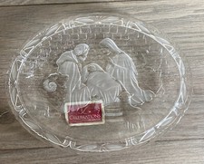 Celebrations Mikasa Nativity 9” Crystal Frosted Plate Christmas picture