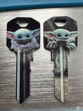 2 (two) Star Wars The Mandalorian Baby Yoda Grogu House Key Blank Kwik-Set KW10 picture