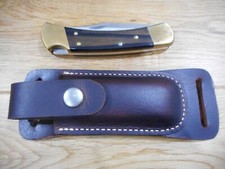 Buck 110 Horizontal draw leather knife sheath .  Crazy Horse Brown leather. picture