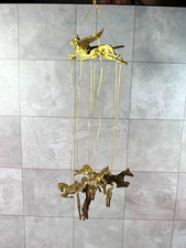 Vintage Brass Pegasus & Horses Hanging Mobile 12