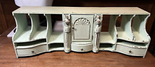 Vtg desk top wooden organizer shabby chippy old paint letter sorter cubby green picture