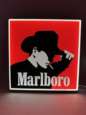 Marlboro Man - Light Up LED Sign - Cowboy Reds Zippo Ashtray Lighter Rolling picture