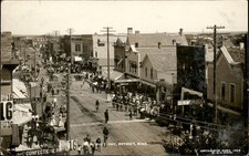 Detroit MN Busy Street Scene W. D. Olson c1909 Real Photo Vintage Postcard bhn picture