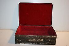 Aged Custom Victoria Biscuit Company Tin Holland Mill RED FELT LINED Trinket Box picture