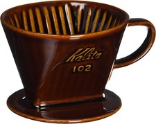 Kalita 102 Ceramic Coffee Dripper, 4 Cups, Brown - Pour Over Style picture