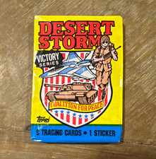 Topps 1991 Desert Storm Victory Series Sealed Pack 8 Cards + Sticker picture