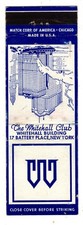 THE WHITEHALL CLUB matchbook matchcover - VINTAGE NYC, NEW YORK picture