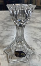 Deplomb Clear Crystal Candle Holder 24% Lead Crystal Candlestick Made In USA picture
