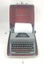 Vintage 1940s Royal Quiet De Luxe Grey Typewriter w/ Original Locking Case + Key picture