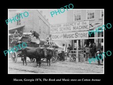 OLD LARGE HISTORIC PHOTO OF MACON GEORGIA THE MACON BOOK & MUSIC STORE c1876 picture