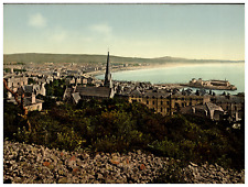 England. Weston-Super-Mare. General view. Vintage Photochrome by P.Z, Photochr picture