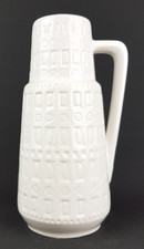 Vintage SCHEURICH KERAMIK White Handled Vase Inka Decor 416 26 WGP 1960s 1970s picture