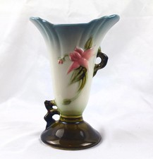 Vintage Hull Art Pottery Woodland Vase  7 1/4 Inch USA Pink Flower picture