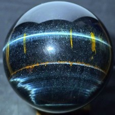 Blue Tiger's Eye Quartz Crystal Ball Sphere (210g) Tiger Eye Gemstone Hawk's Eye picture