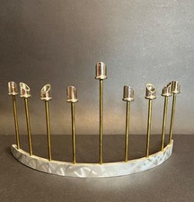Bruce R MacDonald BRM 1999  Industrial Post Modern Mixed Metal Hanukkah Menorah picture