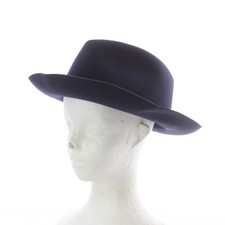 Borsalino Navy Blue Wool Fedora Hat Men's 57cm 65cm Brim Excellent  (Ages 14+) picture