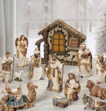 KIRKLAND SIGNATURE  14 PIECE SET Hand Painted Nativity Set 1851500 NEW Version picture