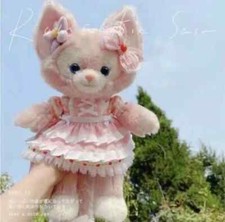 40cm LinaBell Plush Toy Pink Fox with Pink Plaid Skirt Doll Duffy's Friend Gift picture