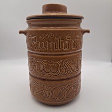 Vintage West Germany Scheurich Rumtopf 825-32 Lidded Crock  Solid Brown Fruit picture