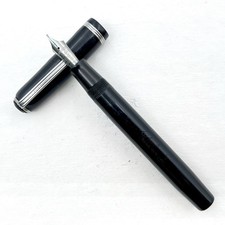VTG Esterbrook J Transitional Fountain Pen Black 2314B Broad Steel Nib AS IS picture