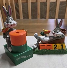 1975 Bugs Bunny Warner Bros Block Calendar, Pen Holder & Pencil Sharpener READ picture