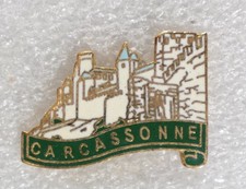 Carcassonne France Castle Pinback Button Enamel Souvenir Europe picture