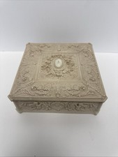 STUNNING Incolay Jewelry Box With Cherubs - 