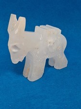 Vintage White Onyx Stone Donkey Figurine picture