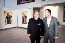 Singer Elton John with his partner filmmaker David Furnish are pho- Old Photo 2 picture