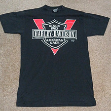 Harley-Davidson Black Graphic T-Shirt M Since 1903 American Made 3D Emblem picture