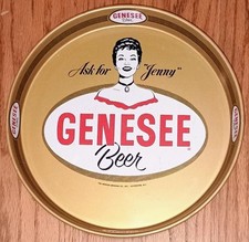 Vintage 1950's Genesee Beer “Ask For Jenny” Metal Serving Tray Rochester NY 12” picture