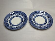 Churchill Blue And White Tea Cup Saucer Set Of 2 picture