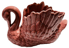 Vintage Beautiful Pink Swan Flower Holder Nice Detail 6-1/2